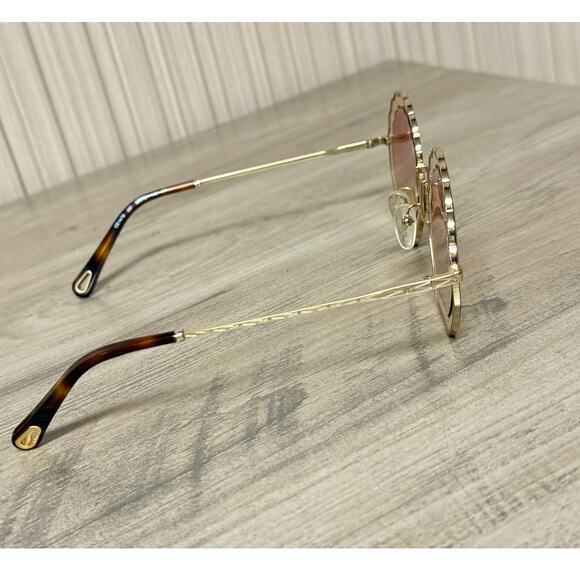 Chloé Gold Brown Geometric Round Sunglasses CH0047S main image 8